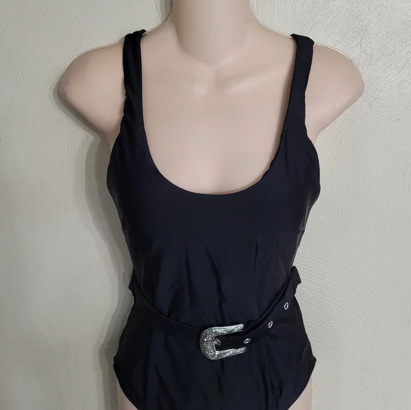 NOBO No Boundaries Black Belted One Piece Swimsuit Size Junior's Medium - Picture 5 of 8